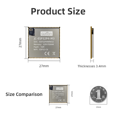 Kwaliteit JC-ESP32P4-M3-C6 Silver Gray ESP32 Display Unit 3.3V Operating Voltage for Business Solutions fabriek